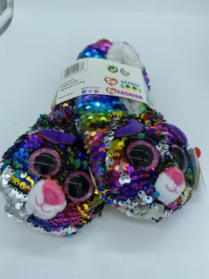 TY BEANIE BOO'S Large Dotty  Fashion Slipper Socks Sequin Plush