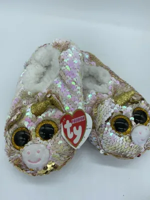 TY BEANIE BOO'S Medium Fantasia Unicorn  Fashion Slipper Socks Sequin Plush