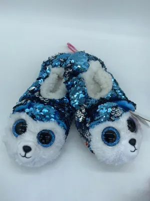 TY BEANIE BOO'S Medium Slushy Dog  Fashion Slipper Socks Sequin Plush