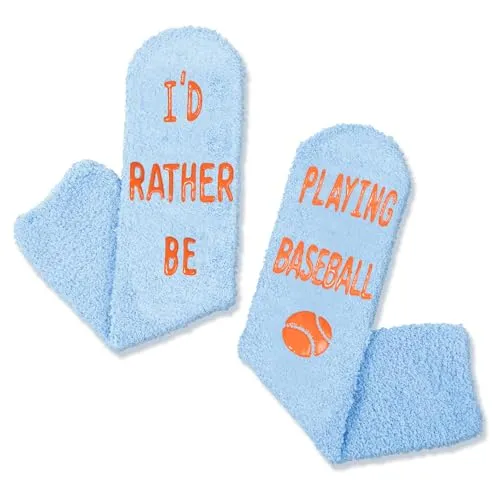 Unisex Baseball Socks for Children, Funny Baseball Gifts for Baseball Lovers, Kids' Baseball Socks, Cute Sports Socks for Boys and Girls, Novelty Kids' Gifts for Sports Lovers, Gifts for 7-10 Years Old