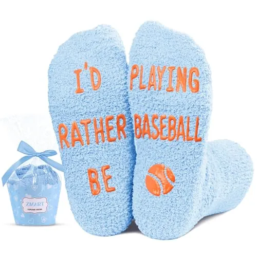 Unisex Baseball Socks for Children, Funny Baseball Gifts for Baseball Lovers, Kids' Baseball Socks, Cute Sports Socks for Boys and Girls, Novelty Kids' Gifts for Sports Lovers, Gifts for 7-10 Years Old