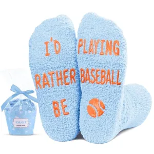 Unisex Baseball Socks for Children, Funny Baseball Gifts for Baseball Lovers, Kids' Baseball Socks, Cute Sports Socks for Boys and Girls, Novelty Kids' Gifts for Sports Lovers, Gifts for 7-10 Years Old