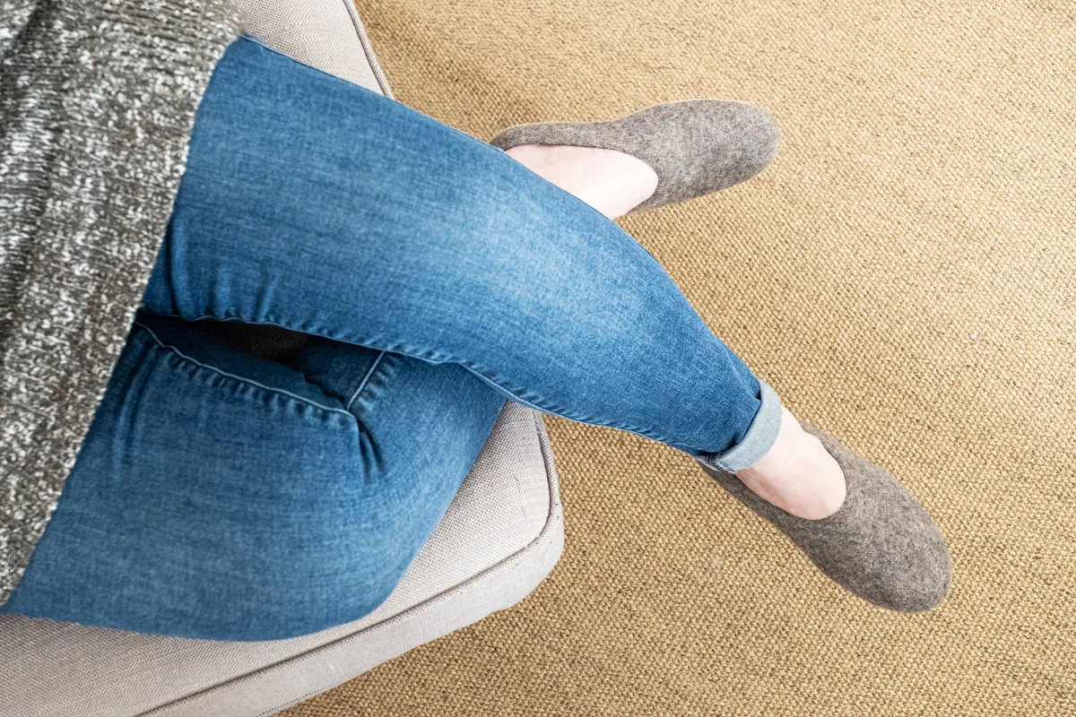 Unisex Natural Felt Slip-On Slippers