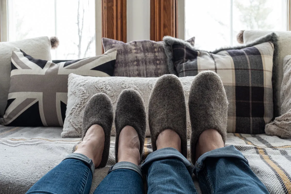 Unisex Natural Felt Slip-On Slippers