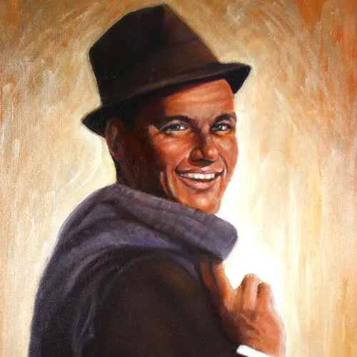 Untitled (Portrait of Frank Sinatra) By Anthony Sidoni 2003 Signed Oil on Canvas