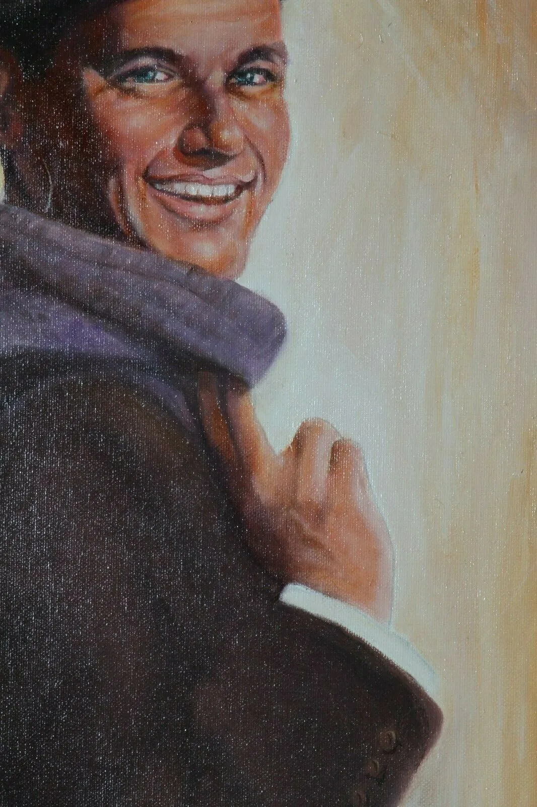 Untitled (Portrait of Frank Sinatra) By Anthony Sidoni 2003 Signed Oil on Canvas