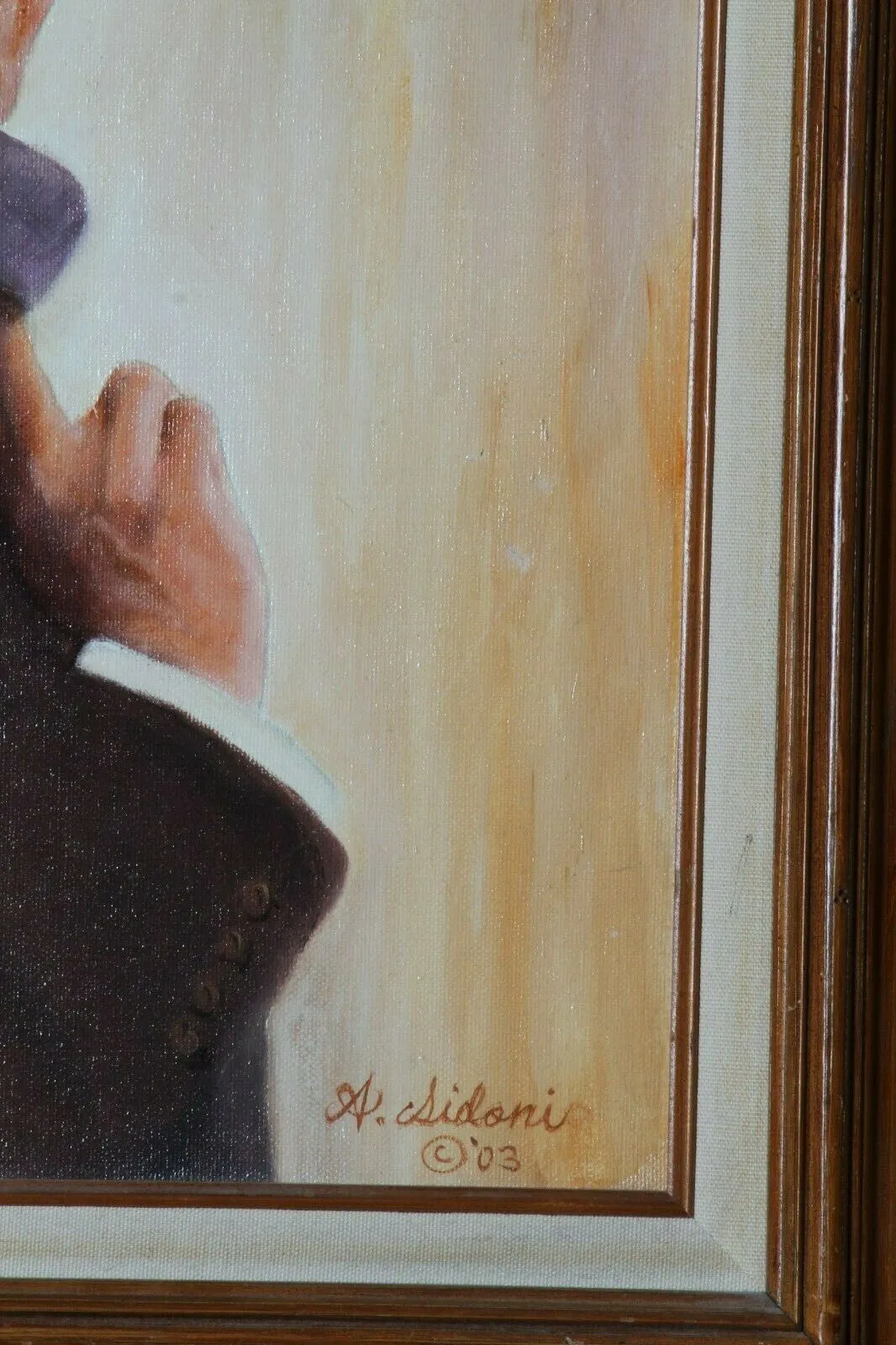 Untitled (Portrait of Frank Sinatra) By Anthony Sidoni 2003 Signed Oil on Canvas