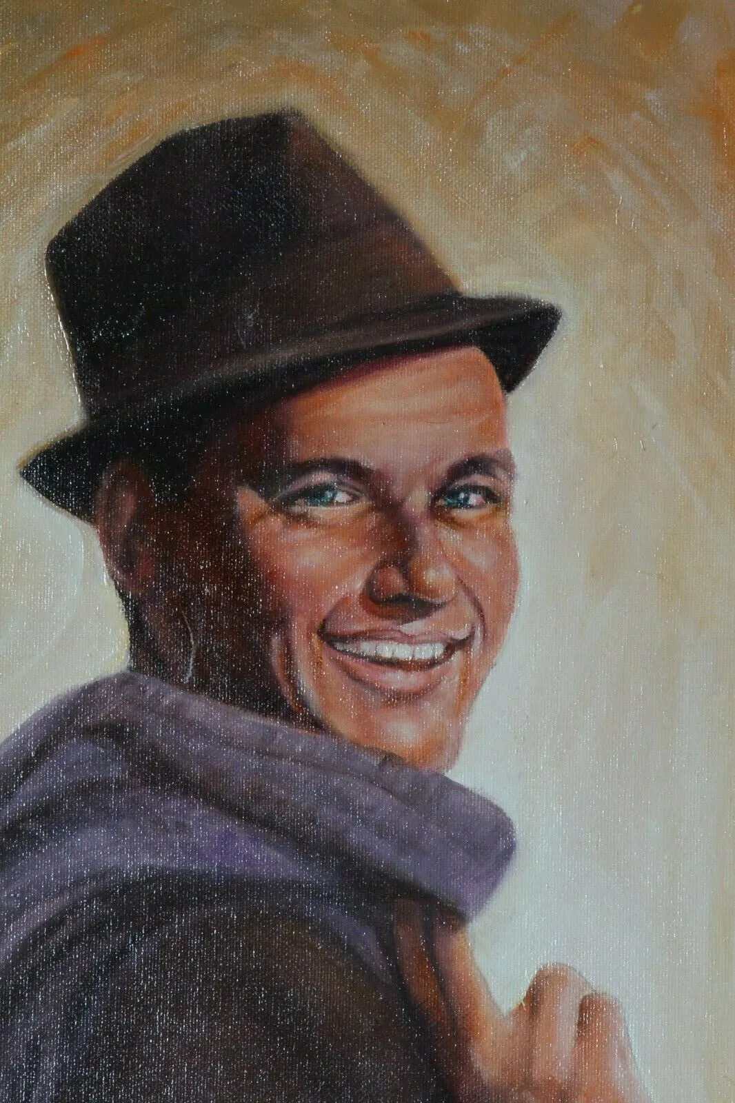 Untitled (Portrait of Frank Sinatra) By Anthony Sidoni 2003 Signed Oil on Canvas