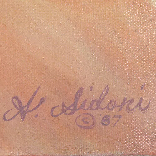 Untitled (Woman in Pink w/ Cat) By Anthony Sidoni 1987 Signed Oil on Canvas