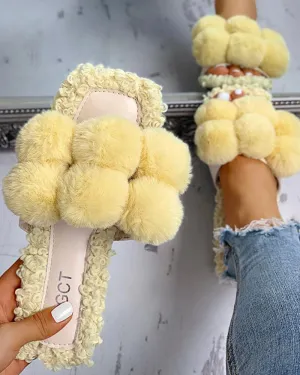 Villus Fluffy Casual Flat Sandals