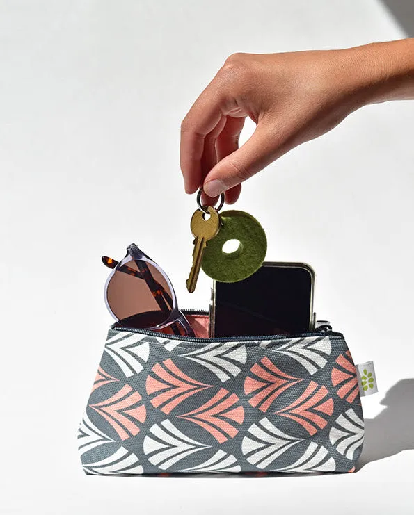 Waltz Zipper Mini Pouch – Moss Green (8" x 4.5" x 2")