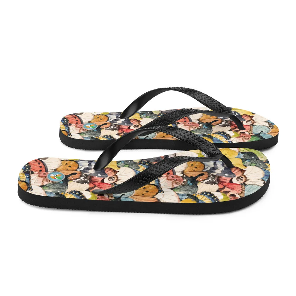Watercolor Butterflies - Flip-Flops