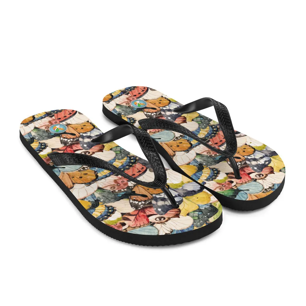 Watercolor Butterflies - Flip-Flops