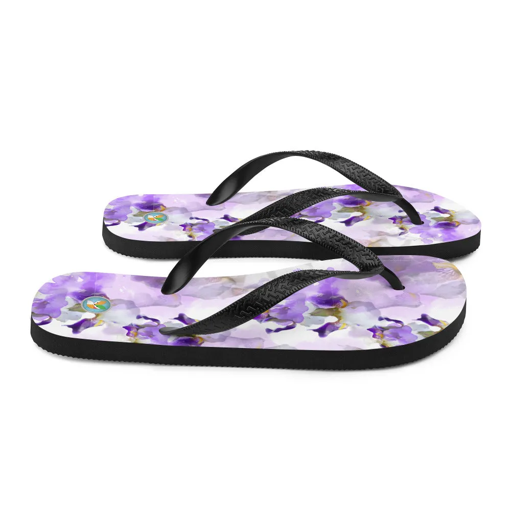 Watercolor Irises - Flip-Flops