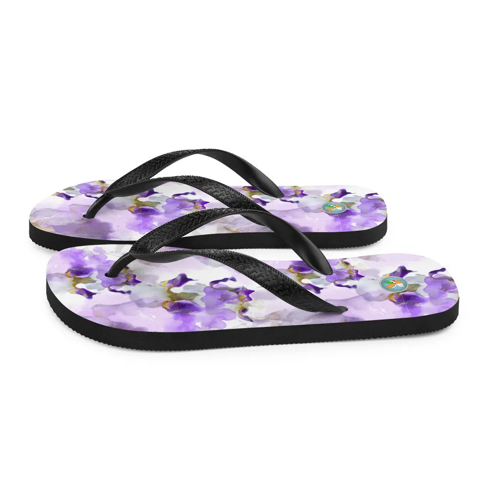 Watercolor Irises - Flip-Flops