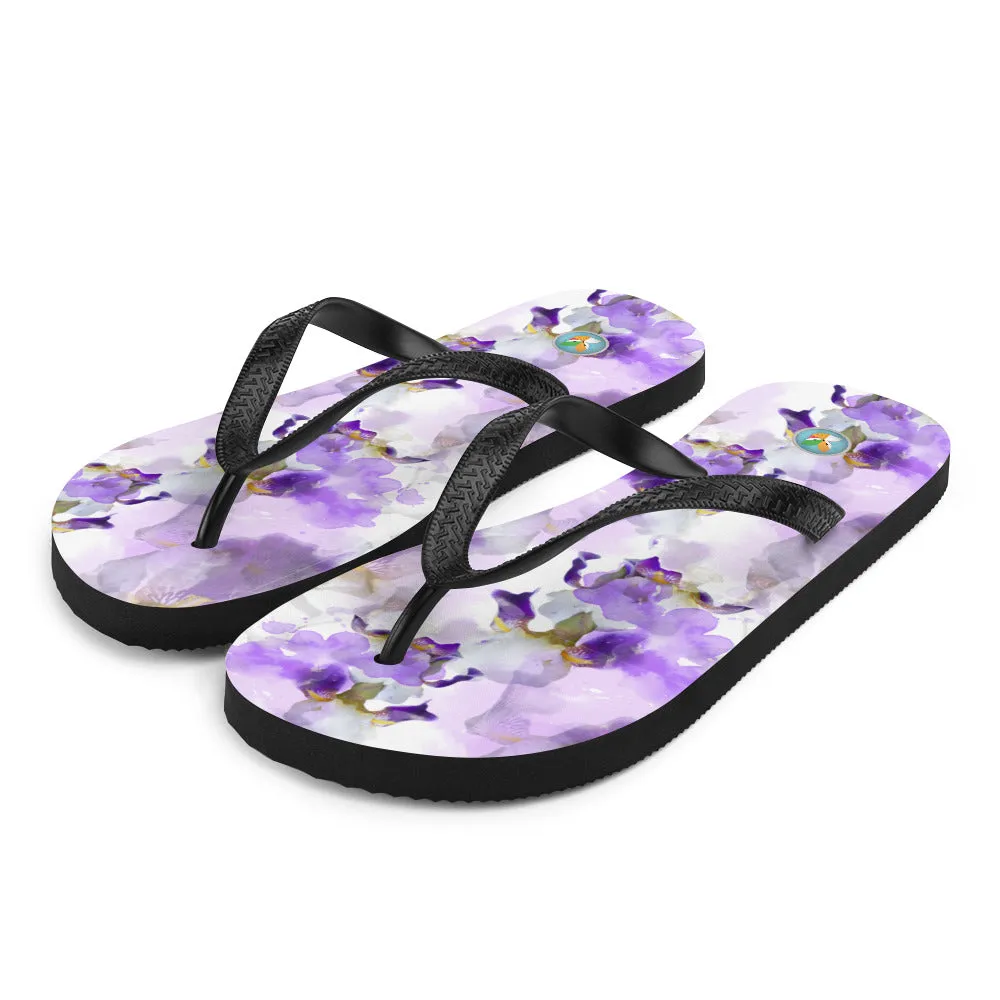 Watercolor Irises - Flip-Flops