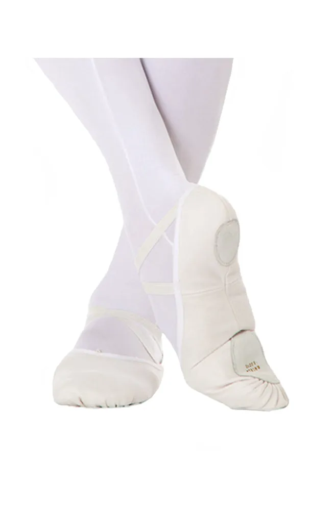 White totalSTRETCH Canvas Ballet Slippers - Adult