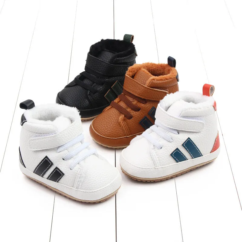 Winter Fleece-lined Baby Cotton-padded Shoes High-top