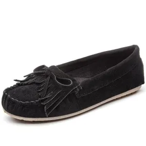 Women Flat Platform Loafers Ladies Elegant Suede Moccasins Fringe Shoes