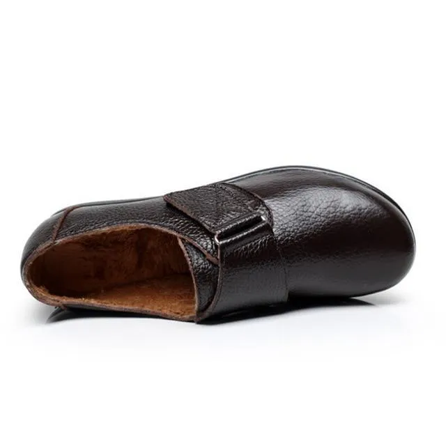 Women Flats Leather Shoes Moccasins Mother Loafers