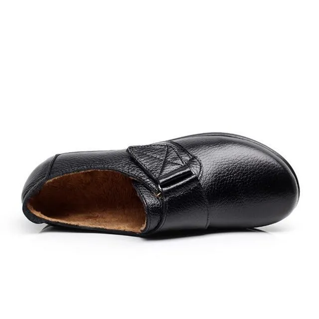 Women Flats Leather Shoes Moccasins Mother Loafers