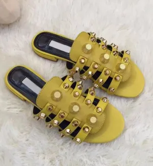 Women Leather Straps Flat Sandals Summer Hot Dress Shoes