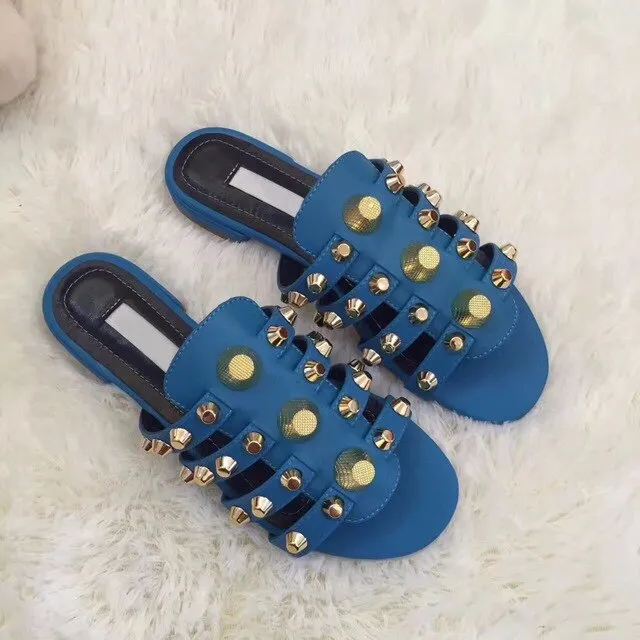 Women Leather Straps Flat Sandals Summer Hot Dress Shoes