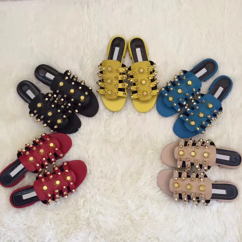 Women Leather Straps Flat Sandals Summer Hot Dress Shoes