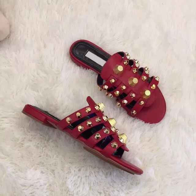 Women Leather Straps Flat Sandals Summer Hot Dress Shoes
