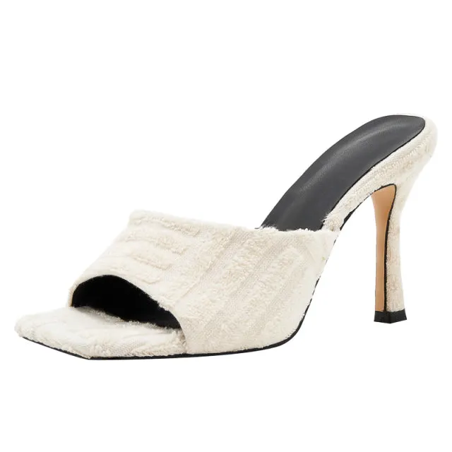 Women Open Slippers Peep Toe stilettos Heels