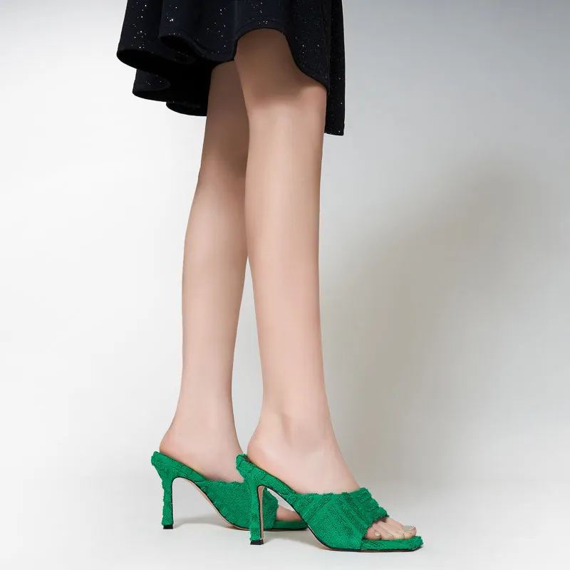 Women Open Slippers Peep Toe stilettos Heels