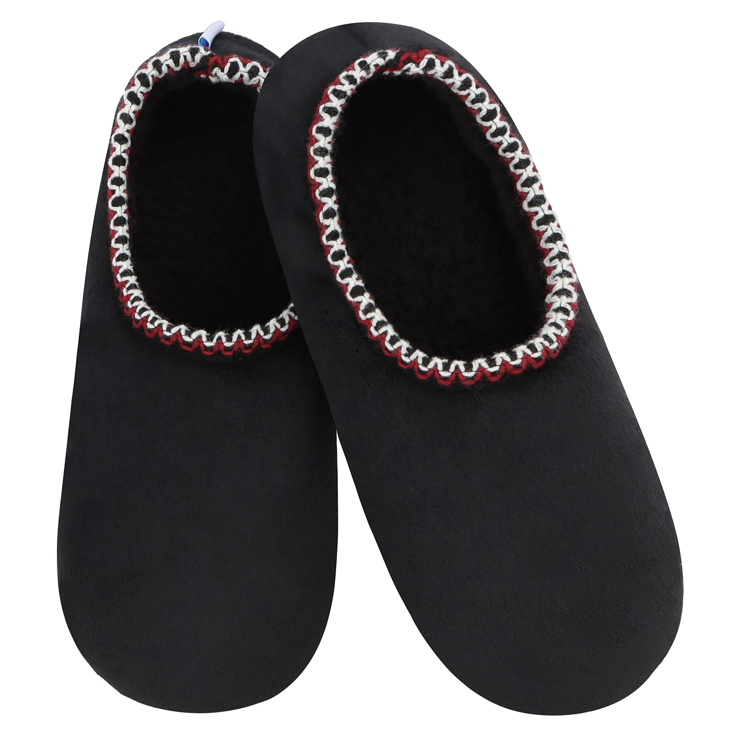 Women Solid Black Slippers, Fuzzy Nonslip, Lightweight  Slippers