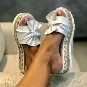 Women’s Bow Slippers Platform Sandals Shoes Summer