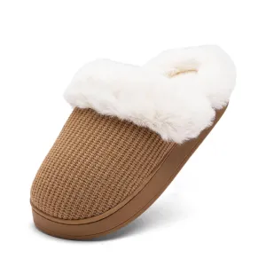 Women's Cotton Slippers with Plush Inner Lining and Memory Foam Soles