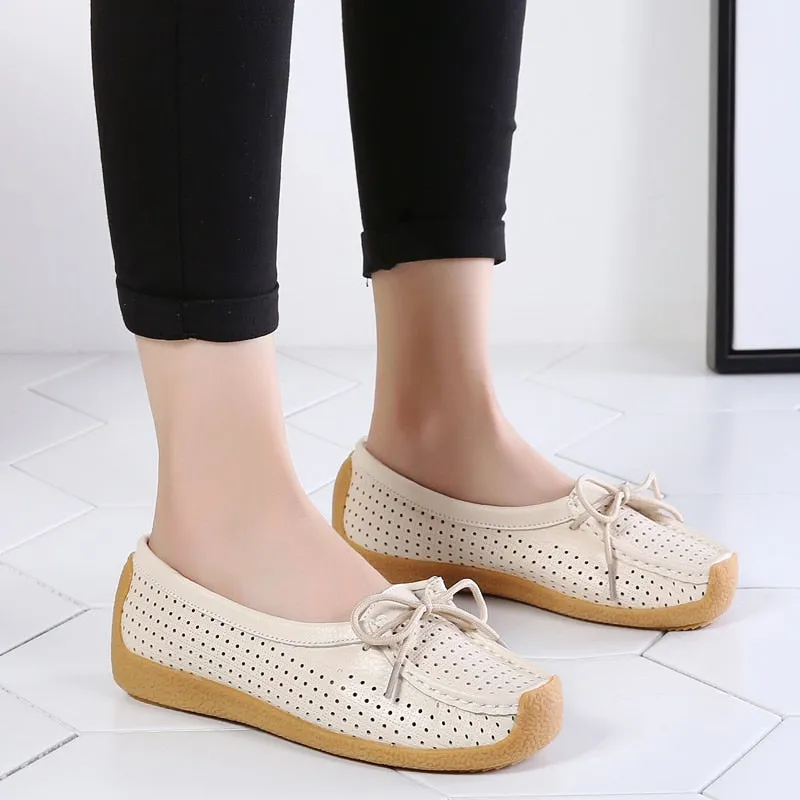 Women's Loafers Breathable Slip On Flat Moccasins Shoes