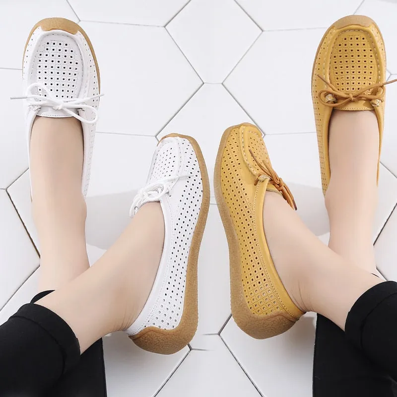 Women's Loafers Breathable Slip On Flat Moccasins Shoes