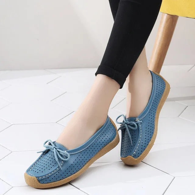 Women's Loafers Breathable Slip On Flat Moccasins Shoes
