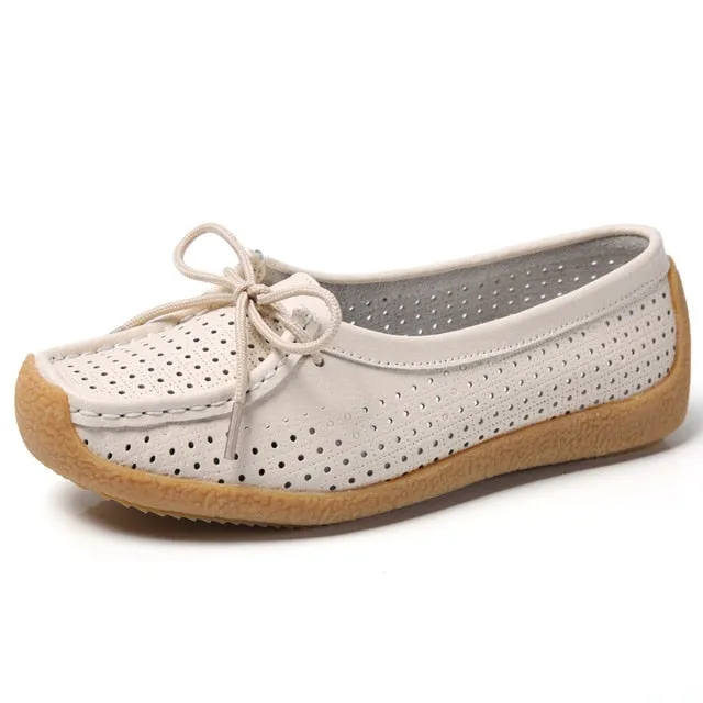Women's Loafers Breathable Slip On Flat Moccasins Shoes