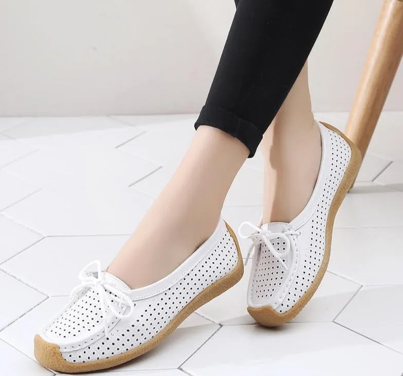 Women's Loafers Breathable Slip On Flat Moccasins Shoes