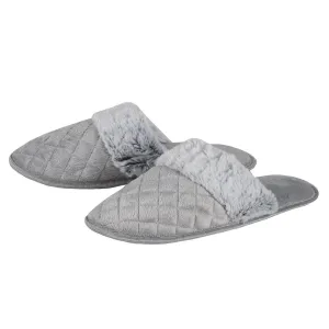 Womens Memory Foam Mule Slippers Grey