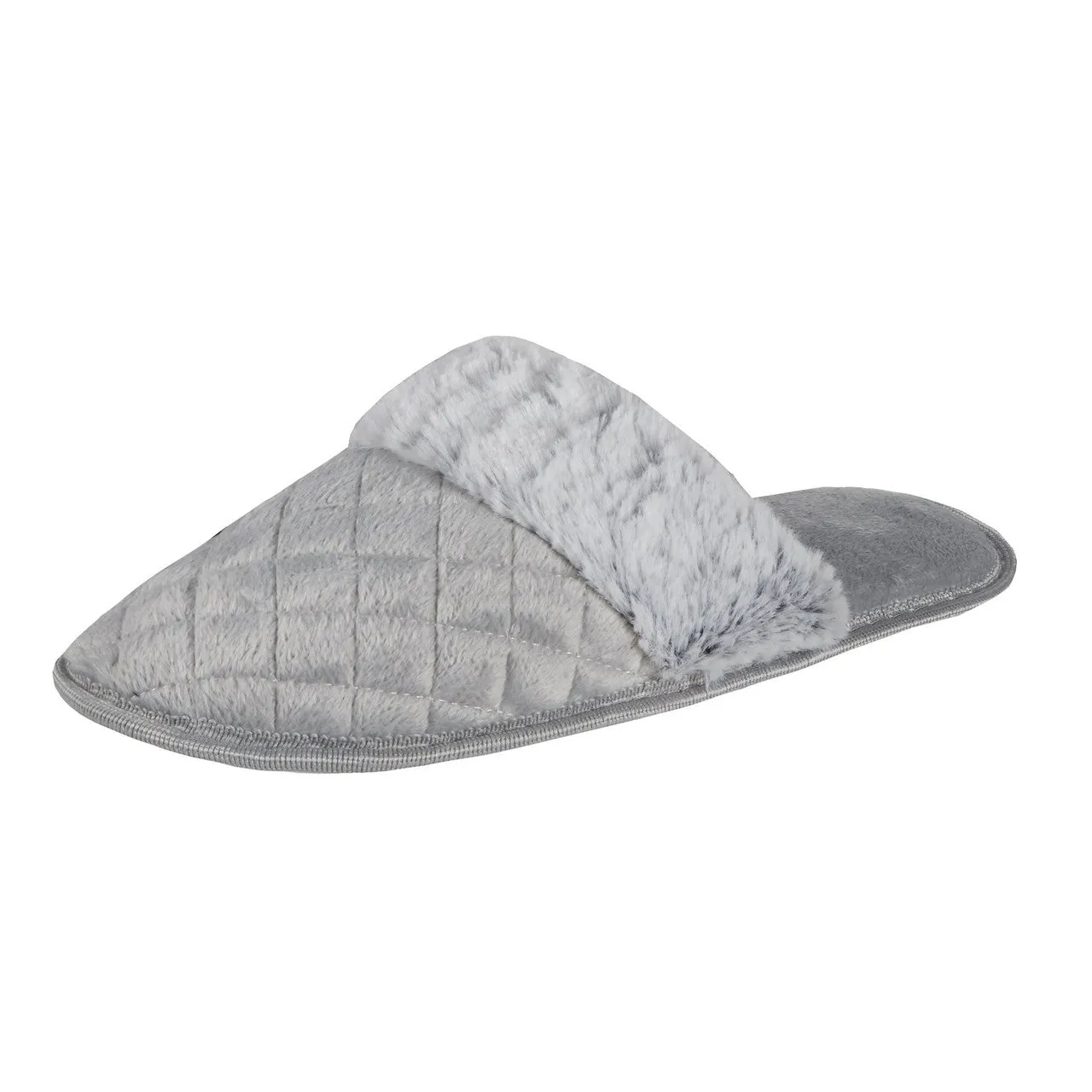 Womens Memory Foam Mule Slippers Grey