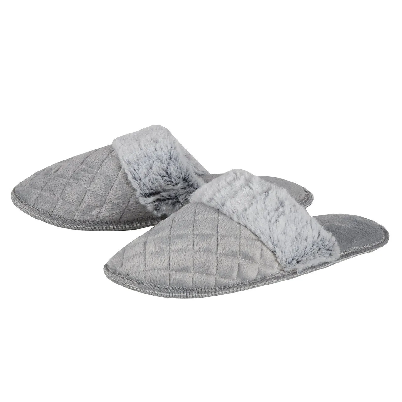 Womens Memory Foam Mule Slippers Grey