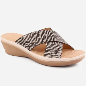 Women’s “ODEYA” Crossover Strap Comfort Slipper