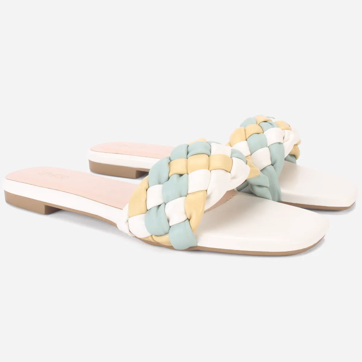 Womens "AMUNET" Braided Open Toe Summer Slippers