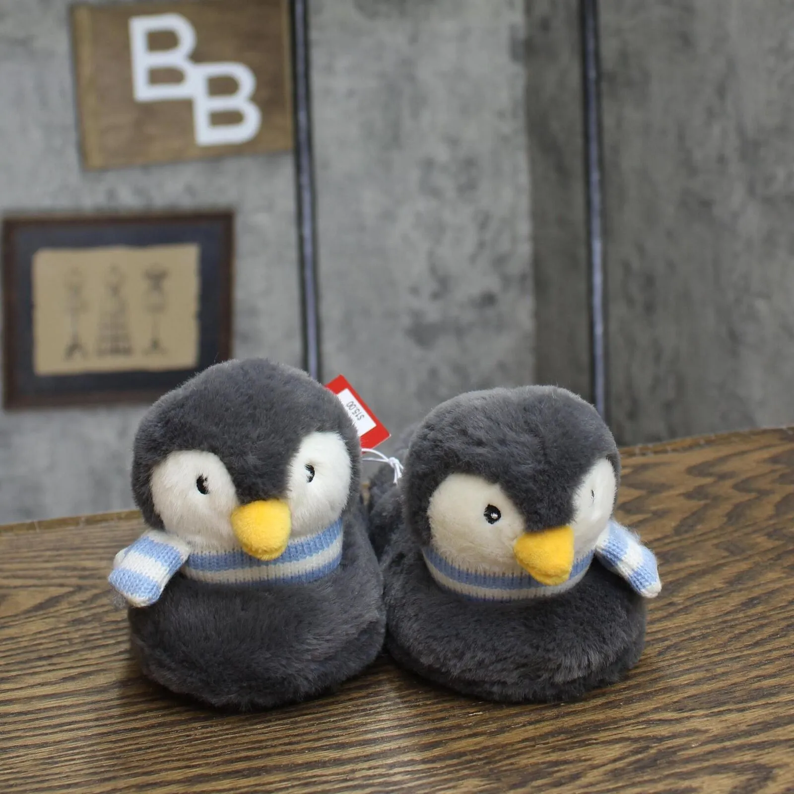 Wondershop Toddler Girls Holiday Penguin Character Slippers 91651329 Gray 7T-8T
