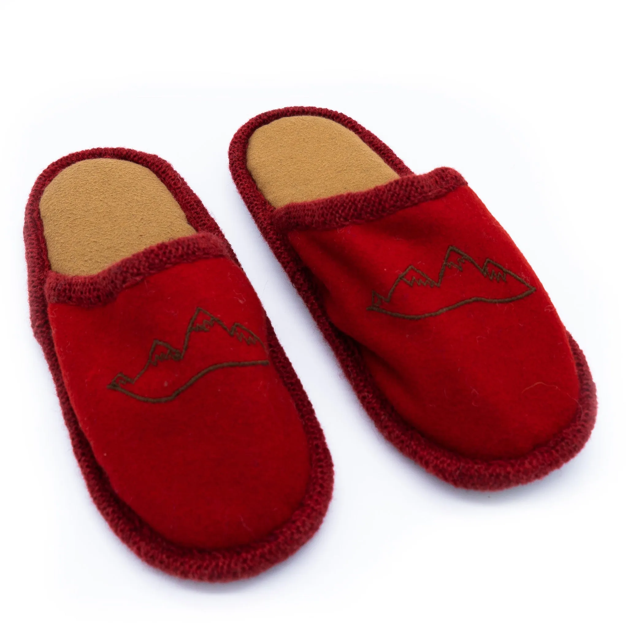 Wool Felt House Slippers With Non Slip Soles