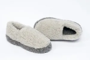 Wool Slippers Siberian Two Tone Grey