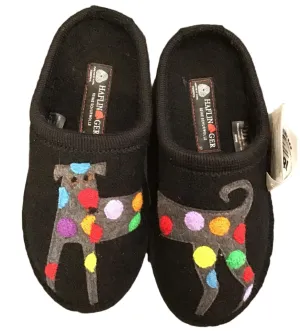 Wool Spotted Dog Felt Slippers