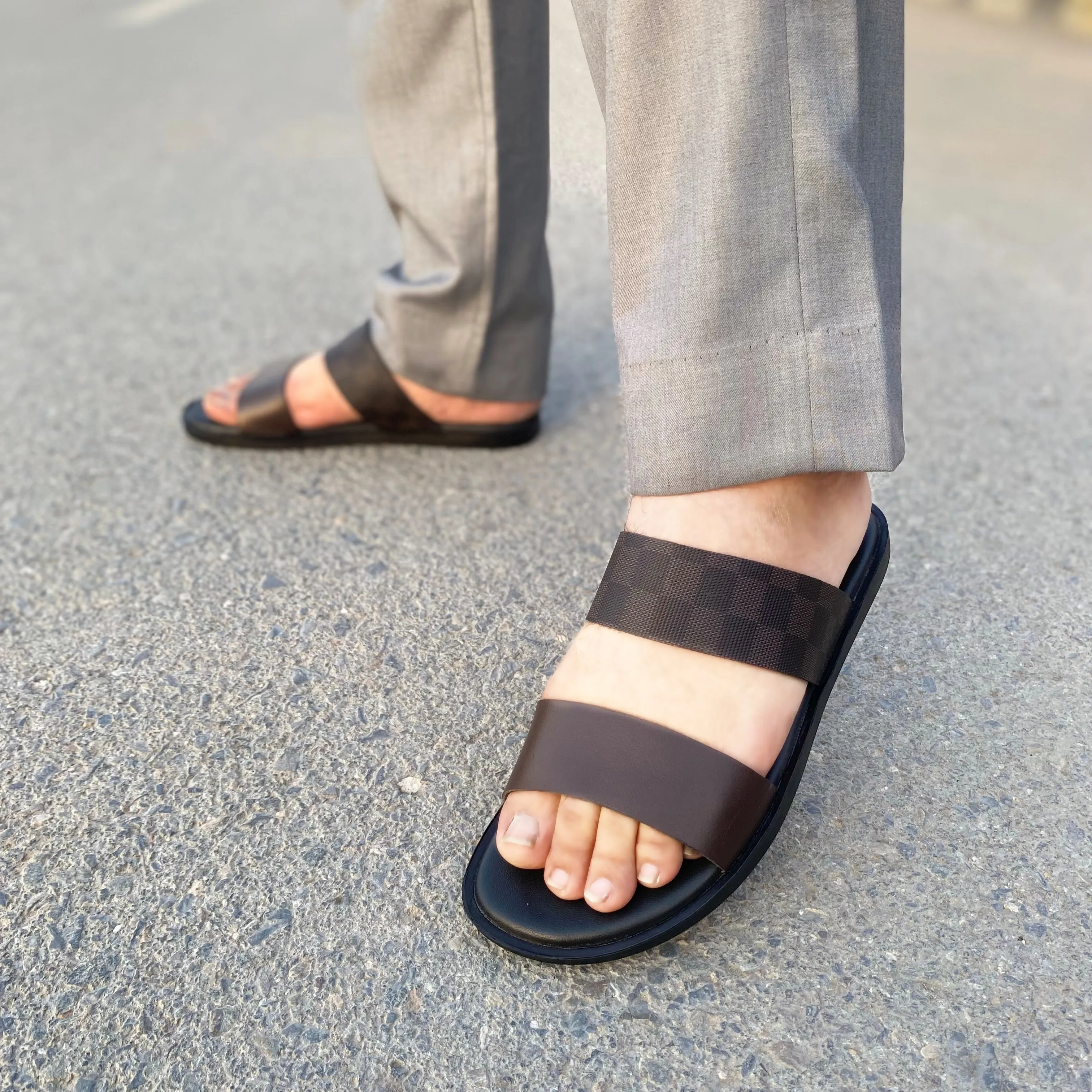 WS Handmade Checkered Srap Chappal WS-136