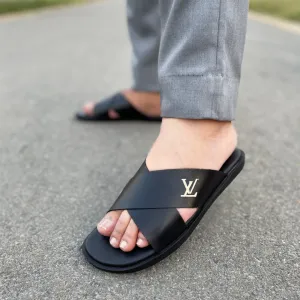 WS Pure Leather Handmade PadaPulse Chappal WS-146 BLK